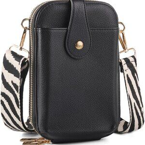 Small Faux Leather Crossbody Bag for Women Compact Phone Wallet Purse